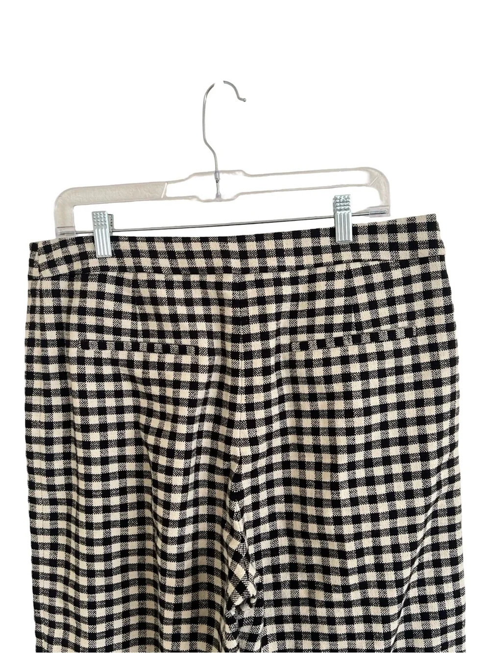 Sezane Martin Crop Trousers in Black and Ecru Gingham FR 44 / US 12